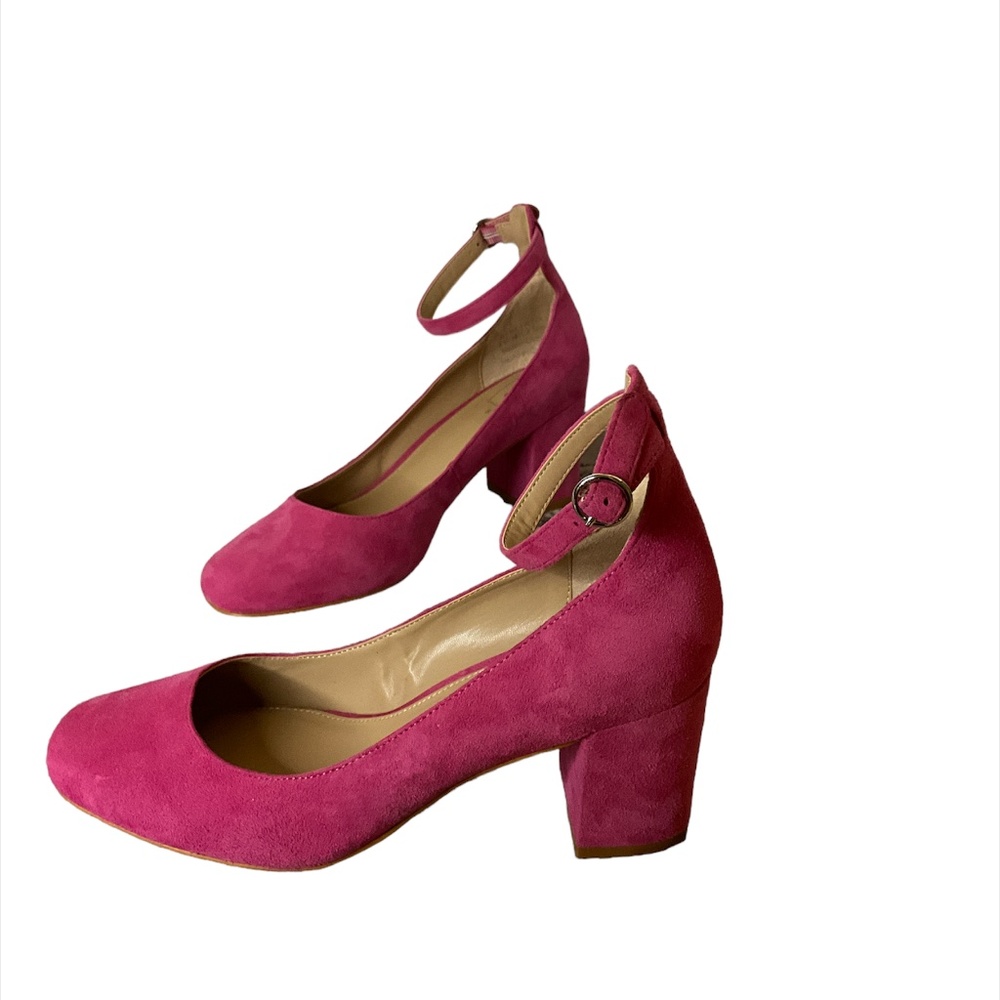 Gap Pink Suede Mary Jane Heels